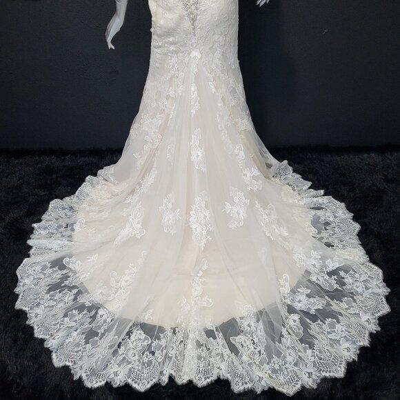 NWT~$2750~KENNETH WINSTON~6/8~IVORY EMBELLISHED LACE WEDDING DRESS BRIDAL GOWN - Picture 14 of 16